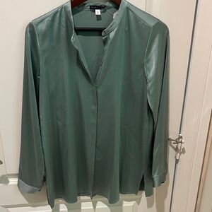 Eileen Fisher Silk Green Blouse S